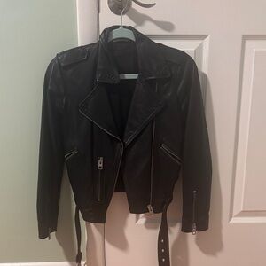 All Saints Black Leather Moto Jacket